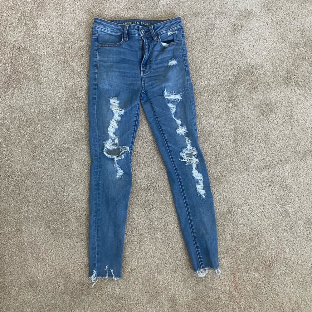 American Eagle skinny ripped jeans